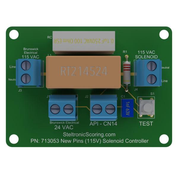 Steltronic New Pins (115V) Solenoid PCB
